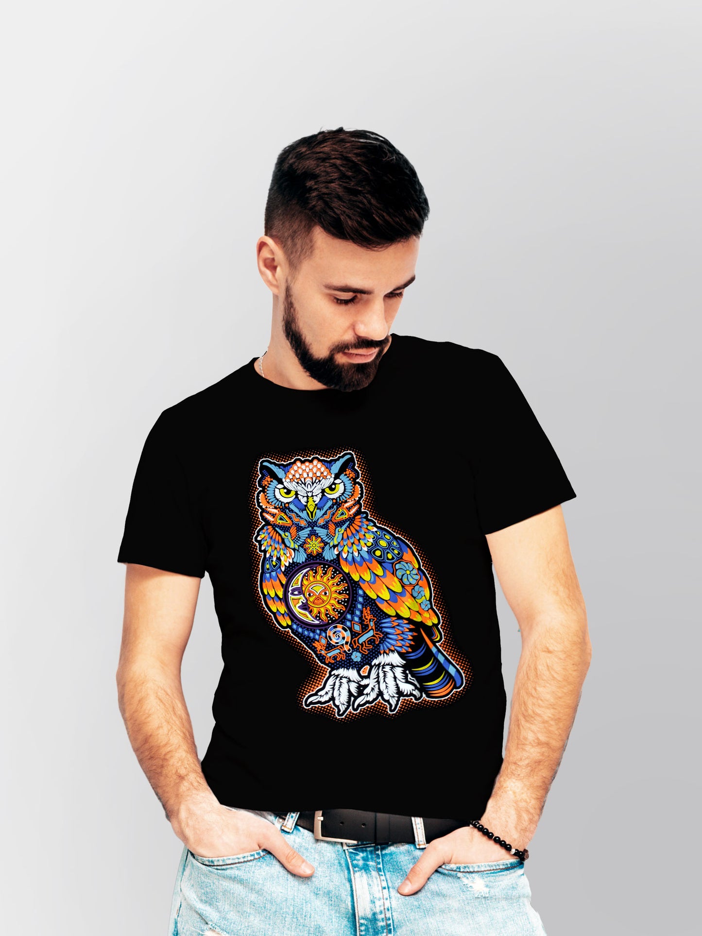 Chouette Soleil et Lune T-Shirt (unisexe)